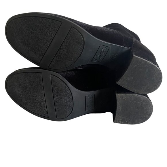 Circus By Sam Edelman Black Velvet Ankle Boots Sz 10 - Picture 11 of 13